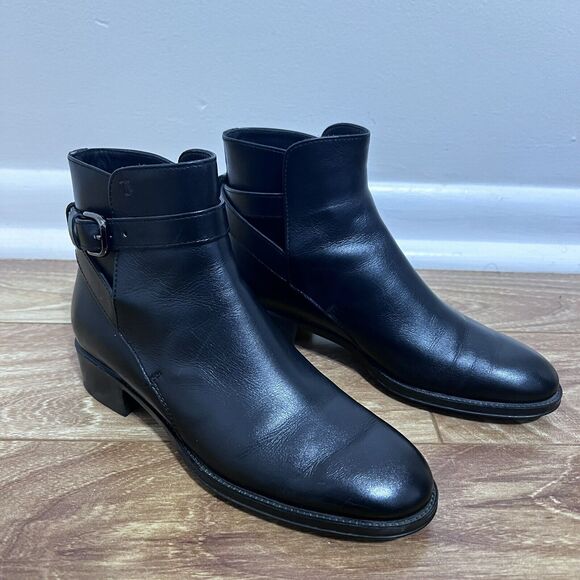 Tods Chelsea Ankle Boots Size 35.5 UK / 5.5 US Black Leather Made In Italy - Picture 2 of 8